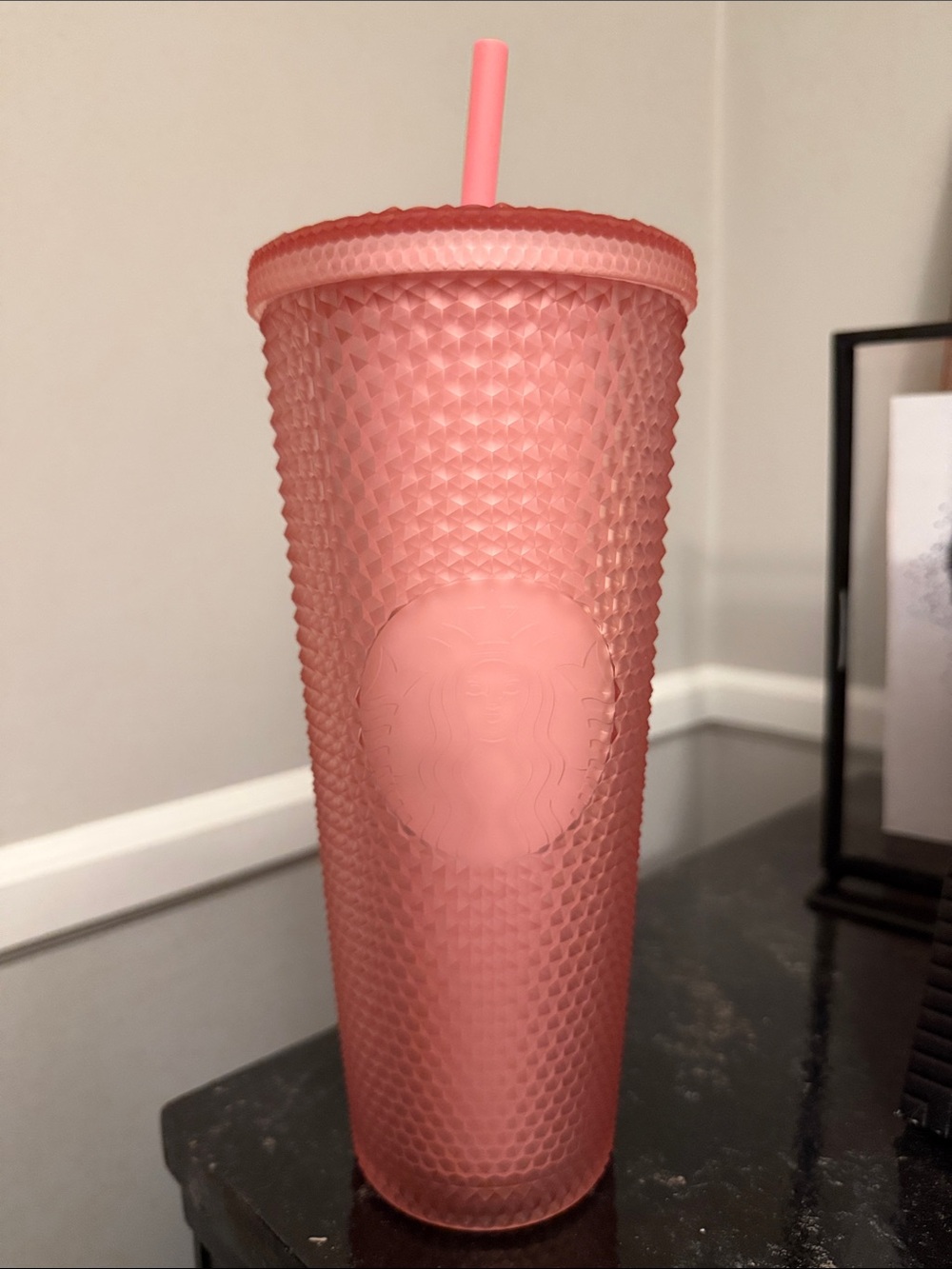 NWT Starbucks Pink Studded Cold Cup Tumbler with Straw
